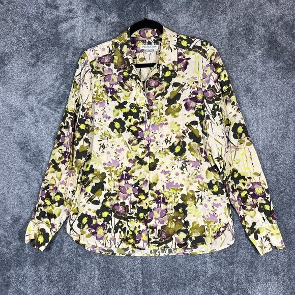 Pendleton Shirt Womens 8 Silk Watercolor Lightweight Button Front Longsleeve - Picture 1 of 8